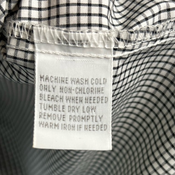 Foxcroft Black/White Gingham Ruffle 3/4 Sleeve Button Down Women’s Shirt Size 16 - Picture 9 of 14